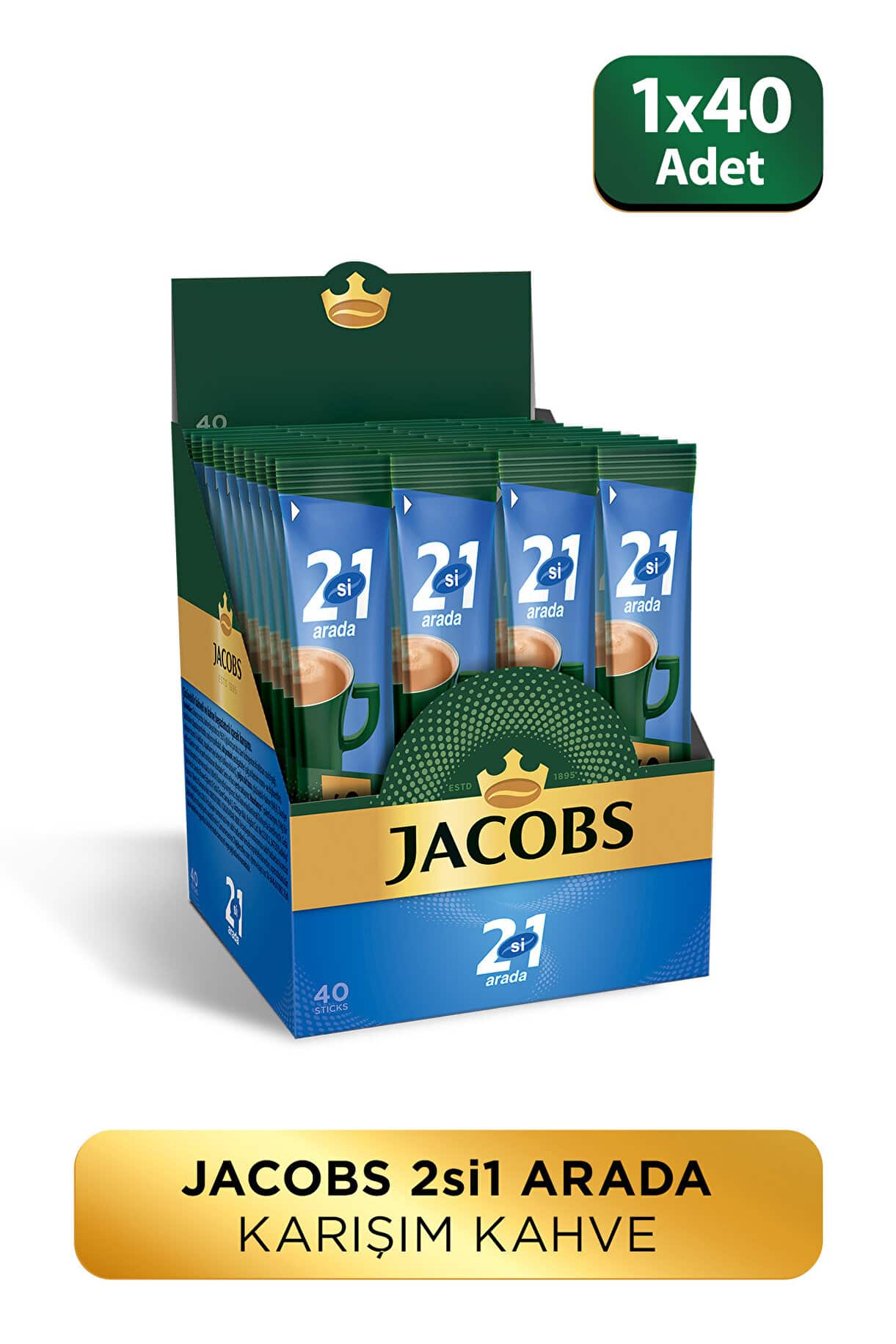 Jacobs 2'si 1 Arada Karışım Kahve 40 Adet